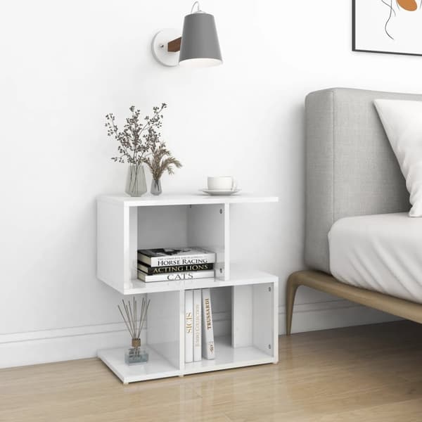 Natborde - Living sengeskabe 2 stk. 50x30x51,5 cm spånplade hvid højglans