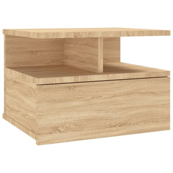 Yöpöydät - Living Kelluvat yöpöydät 2 kpl Sonoma-tammi 40x31x27 cm tekninen puu