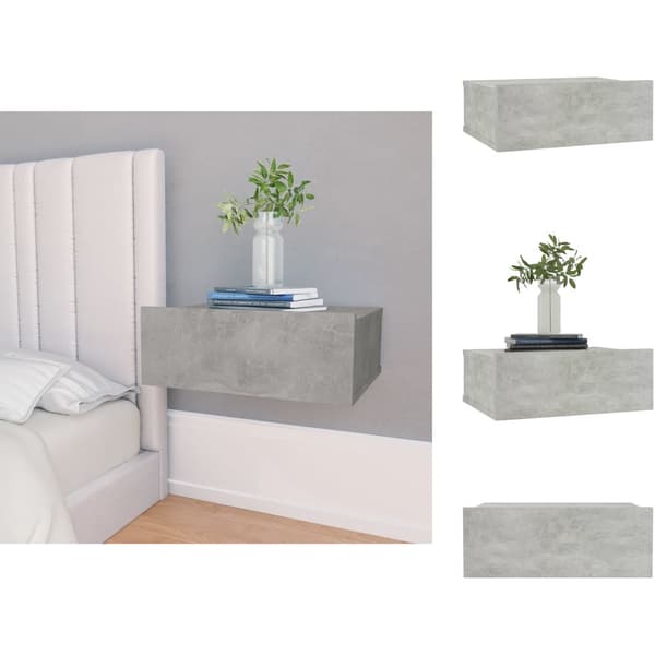Natborde - Living svævende natbord 40 x 30 x 15 cm spånplade betongrå