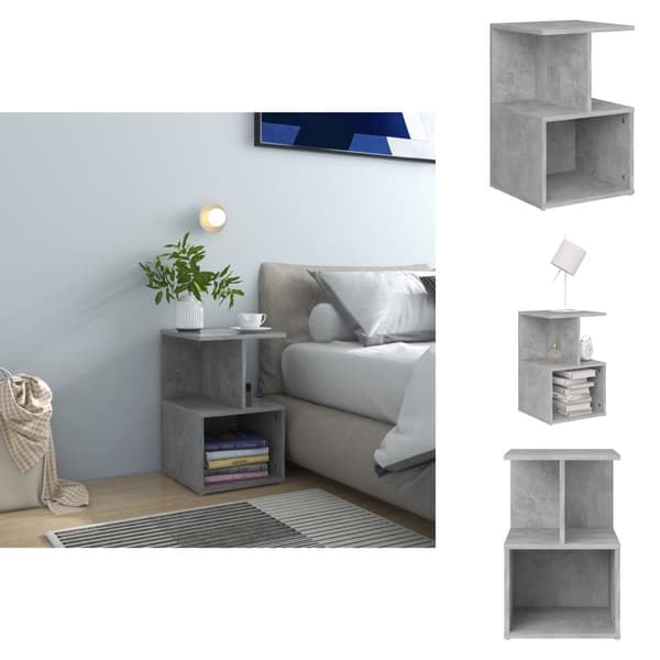 Natborde - Living sengebord 35x35x55 cm spånplade betongrå