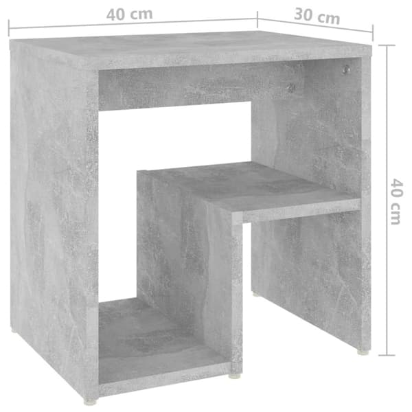 Yöpöydät - Living Yöpöydät 2 kpl betoninharmaa 40x30x40 cm tekninen puu