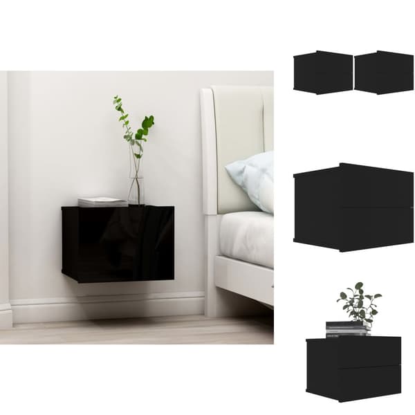 Yöpöydät - Living Yöpöydät 2kpl musta 40x30x30 cm tekninen puu