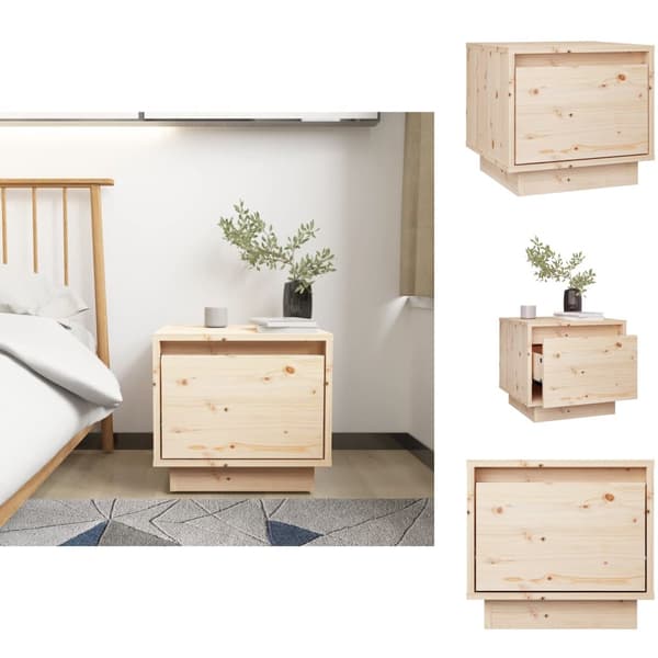 Natborde - Living sengebord 35x34x32 cm massivt fyrretræ
