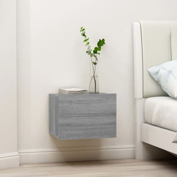 Yöpöydät - Living Yöpöytä harmaa Sonoma 40x30x30 cm tekninen puu