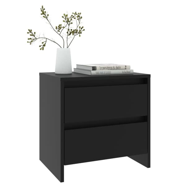 Natborde - Living sengebord 45x34,5x44,5 cm konstrueret træ sort