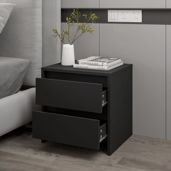 Natborde - Living sengebord 45x34,5x44,5 cm konstrueret træ sort