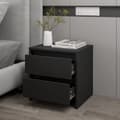 Miniatyrbillede 8 af 9: Natborde - Living sengebord 45x34,5x44,5 cm konstrueret træ sort