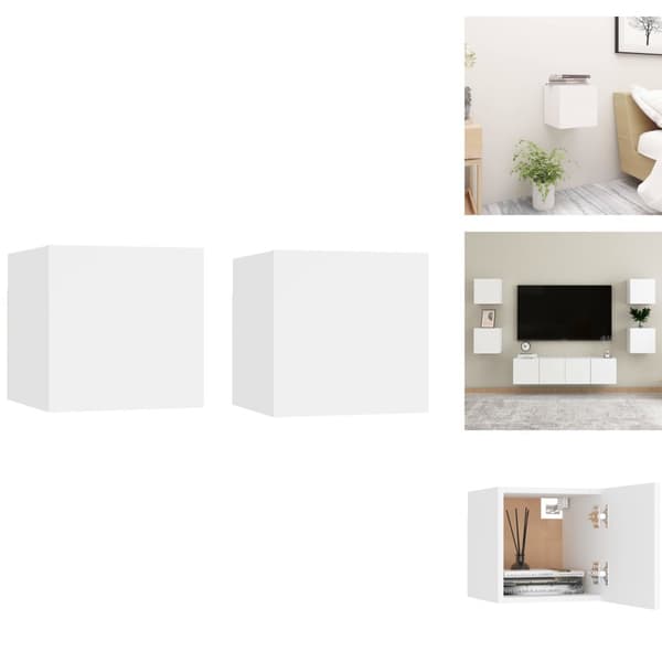 Natborde - Living sengeskabe 2 stk. 30,5x30x30 cm hvid