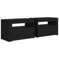 Pikkukuva 4 / 11: Yöpöydät - Living Yöpöydät 2 kpl LED-valoilla musta 60x35x40 cm