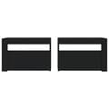 Pikkukuva 5 / 11: Yöpöydät - Living Yöpöydät 2 kpl LED-valoilla musta 60x35x40 cm
