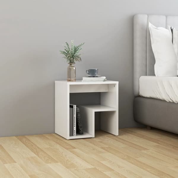 Natborde - Living sengeskabe 2 stk. 40x30x40 cm spånplade hvid højglans