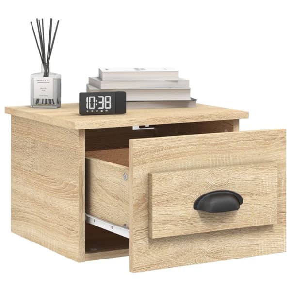 Natborde - Living væghængte sengeborde 2 stk. 41,5x36x28 cm sonoma-eg