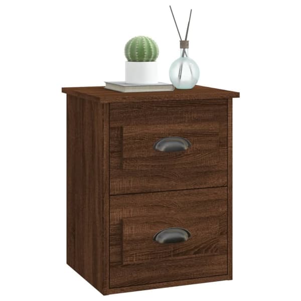 Natborde - Living væghængte sengeborde 2 stk. 41,5x36x53 cm brun eg