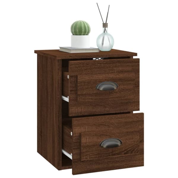 Natborde - Living væghængte sengeborde 2 stk. 41,5x36x53 cm brun eg