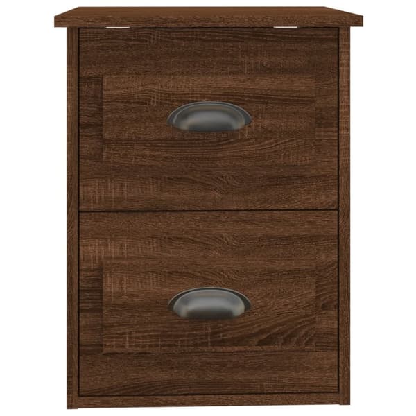 Natborde - Living væghængte sengeborde 2 stk. 41,5x36x53 cm brun eg