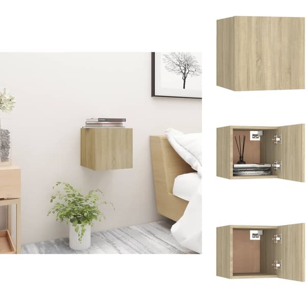 Natborde - Living sengeskab 30,5x30x30 cm spånplade sonoma-eg