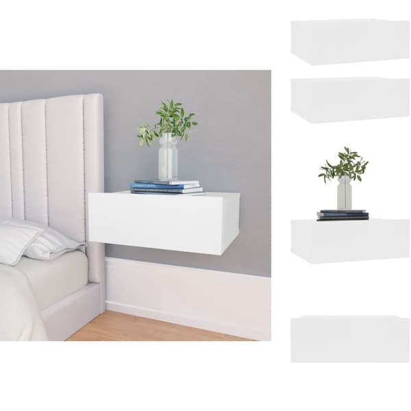 Nattduksbord - Living Svävande sängbord 2 st vit 40x30x15 cm spånskiva