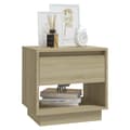 Miniatyrbillede 4 af 8: Natborde - Living sengebord 45x34x44 cm konstrueret træ sonoma-eg