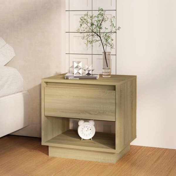 Natborde - Living sengebord 45x34x44 cm konstrueret træ sonoma-eg