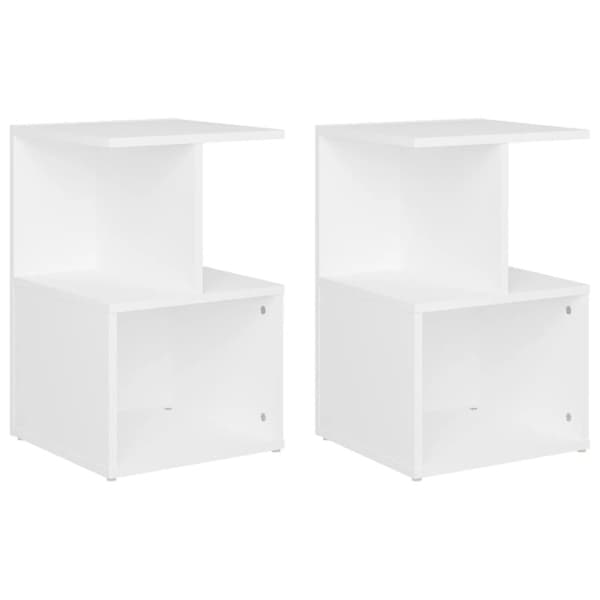 Nattduksbord - Living Sängbord 2 st vit 35x35x55 cm konstruerat trä