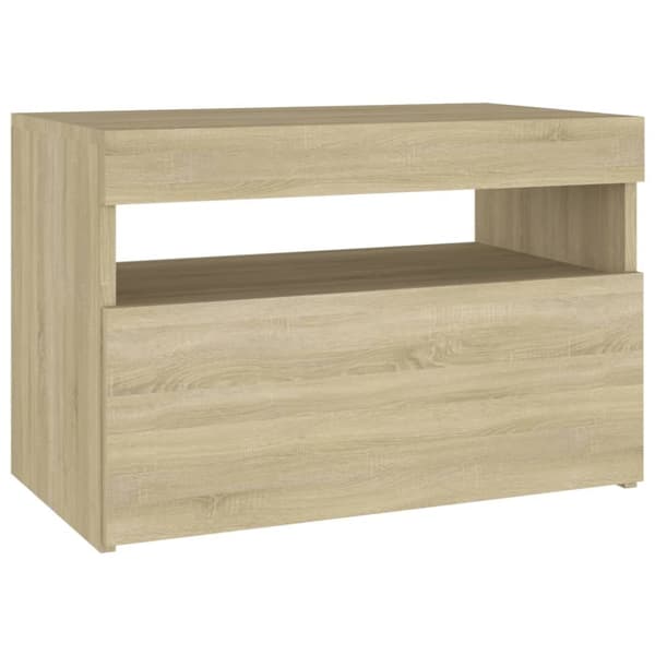 Natborde - Living sengebord med LED-lys 2 stk. 60x35x40 cm sonoma-eg