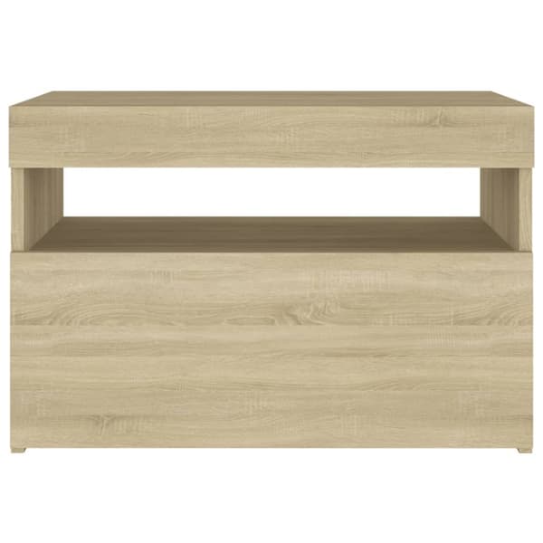 Natborde - Living sengebord med LED-lys 2 stk. 60x35x40 cm sonoma-eg