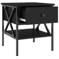 Miniatyrbillede 7 af 11: Natborde - Living sengebord 40x42x45 cm konstrueret træ sort