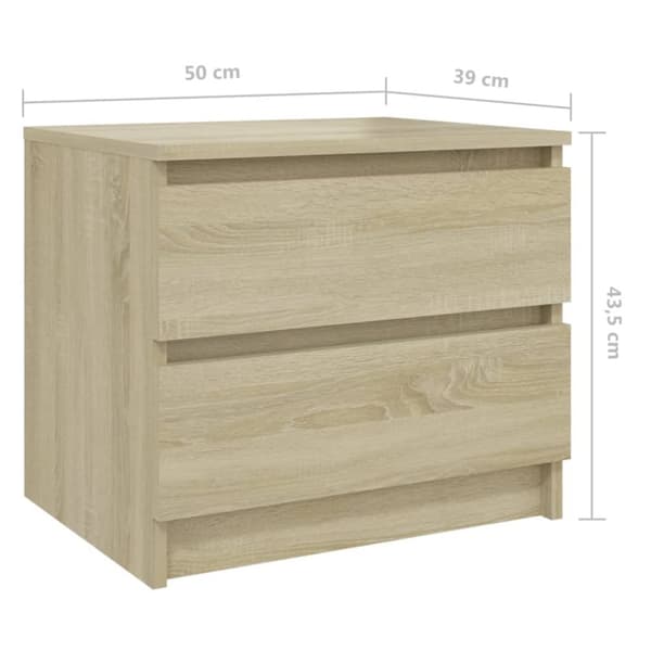 Nattduksbord - Living Sängbord sonoma-ek 50x39x43,5 cm konstruerat trä