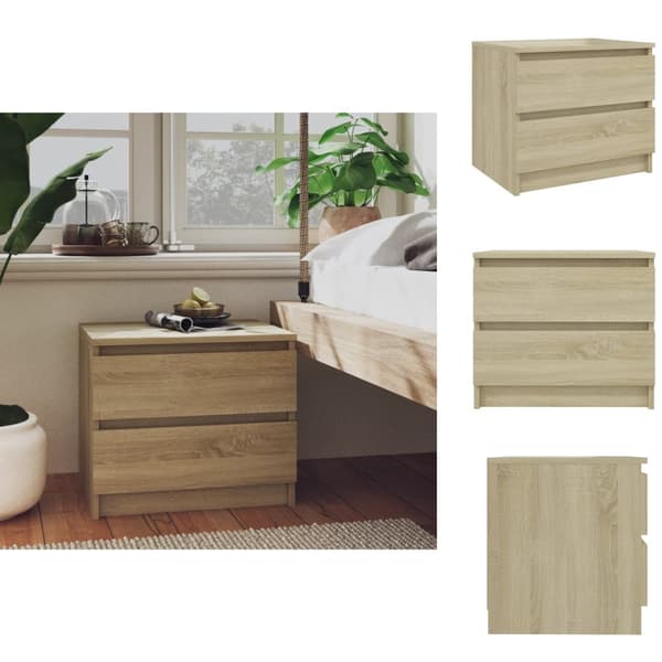 Nattduksbord - Living Sängbord sonoma-ek 50x39x43,5 cm konstruerat trä