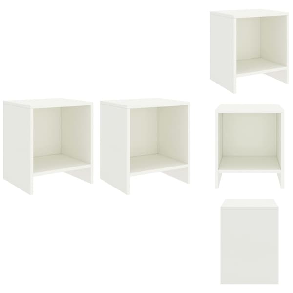Nattduksbord - Living Sängbord 2 st vit 35x30x40 cm massiv furu