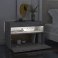 Miniatyrbild 5 av 11: Nattduksbord - Living Sängbord med LED-belysning betonggrå 60x35x40 cm