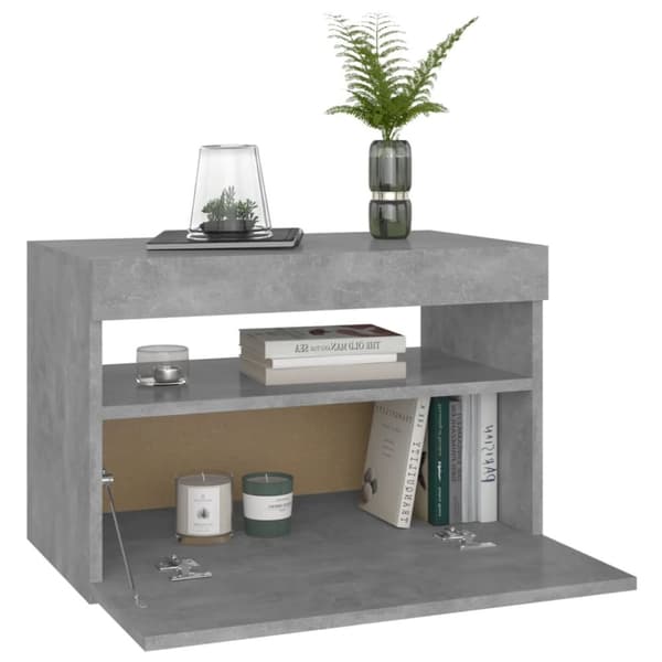 Nattduksbord - Living Sängbord med LED-belysning betonggrå 60x35x40 cm