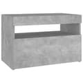 Miniatyrbild 9 av 11: Nattduksbord - Living Sängbord med LED-belysning betonggrå 60x35x40 cm