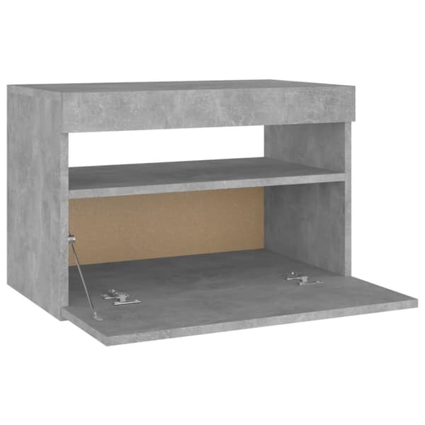 Nattduksbord - Living Sängbord med LED-belysning betonggrå 60x35x40 cm