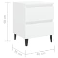 Miniatyrbillede 8 af 8: Natborde - Living sengebord 40x35x50 cm konstrueret træ hvid
