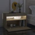 Miniatyrbild 6 av 11: Nattduksbord - Living Sängbord med LED-belysning sonoma-ek 60x35x40cm konstruerat trä