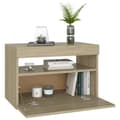 Miniatyrbild 8 av 11: Nattduksbord - Living Sängbord med LED-belysning sonoma-ek 60x35x40cm konstruerat trä