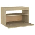 Miniatyrbild 10 av 11: Nattduksbord - Living Sängbord med LED-belysning sonoma-ek 60x35x40cm konstruerat trä