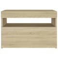 Miniatyrbild 11 av 11: Nattduksbord - Living Sängbord med LED-belysning sonoma-ek 60x35x40cm konstruerat trä