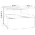 Pikkukuva 10 / 10: Yöpöydät - Living Kelluvat yöpöydät 2 kpl betoninharmaa 40x31x27 cm tekninen puu