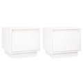 Miniatyrbillede 3 af 11: Natborde - Living sengeborde 2 stk. 35x34x32 cm massivt fyrretræ hvid