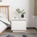Miniatyrbillede 4 af 11: Natborde - Living sengeborde 2 stk. 35x34x32 cm massivt fyrretræ hvid