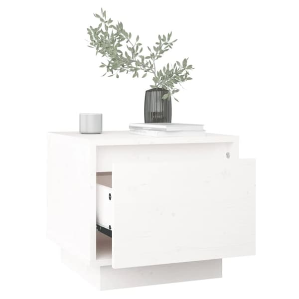 Natborde - Living sengeborde 2 stk. 35x34x32 cm massivt fyrretræ hvid