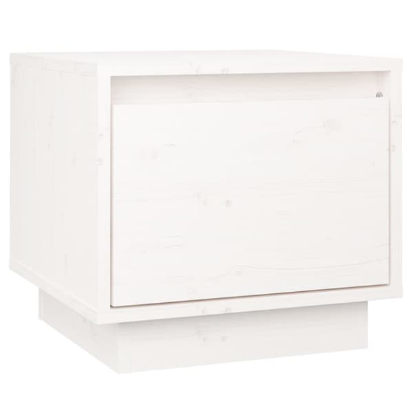 Natborde - Living sengeborde 2 stk. 35x34x32 cm massivt fyrretræ hvid