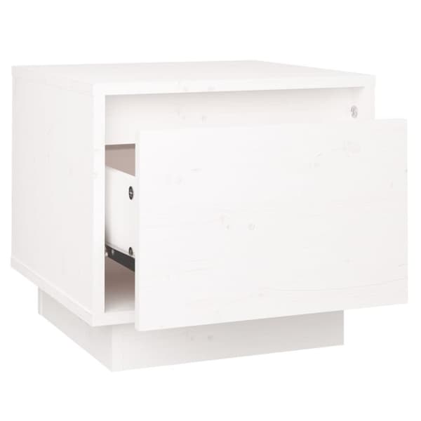 Natborde - Living sengeborde 2 stk. 35x34x32 cm massivt fyrretræ hvid