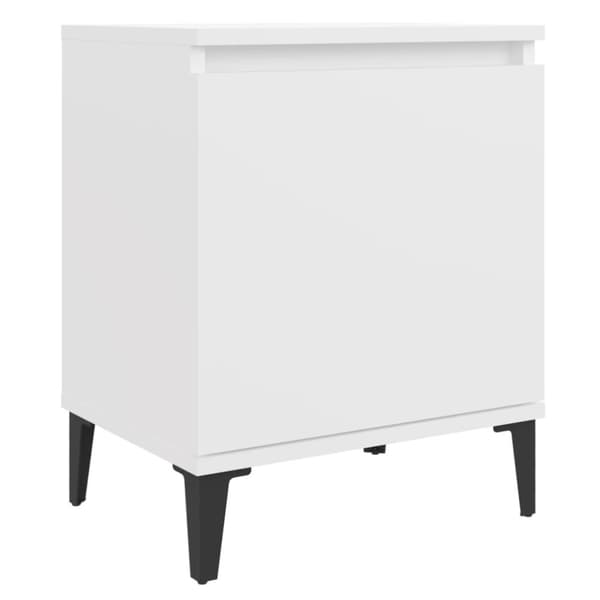 Natborde - Living sengeborde med metalben 40x30x50 cm hvid