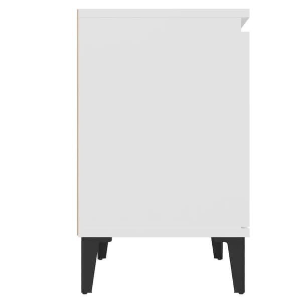 Natborde - Living sengeborde med metalben 40x30x50 cm hvid