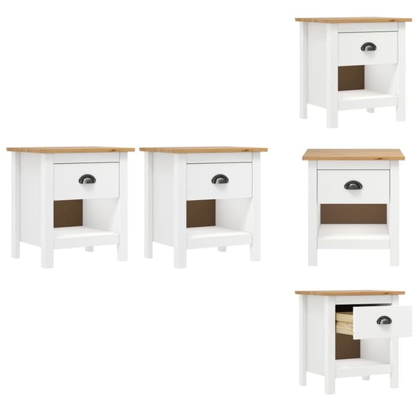 Natborde - Living sengeborde Hill 2 stk. 46x35x49,5 cm massivt fyrretræ