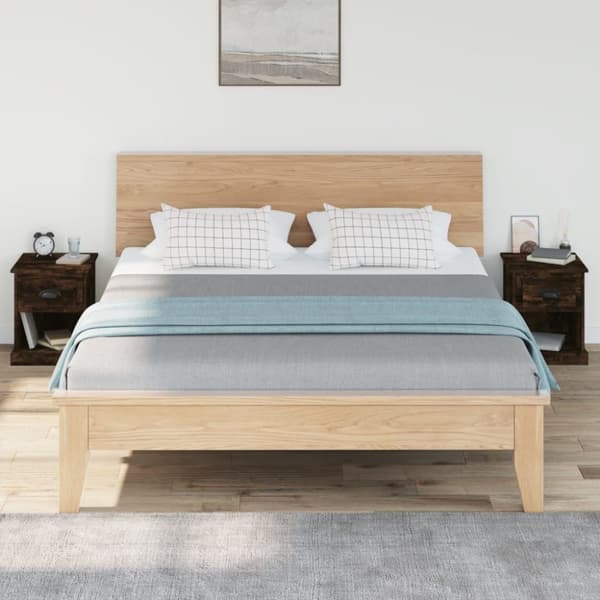 Natborde - Living sengeborde 2 stk. 39x39x47,5 cm konstrueret træ røget eg
