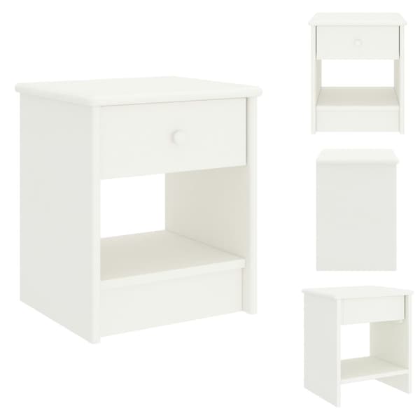 Natborde - Living sengebord 35x30x40 cm massivt fyrretræ hvid